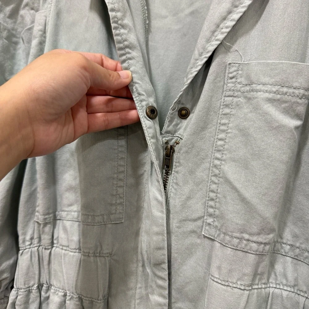 Light Blue Green Jumpsuit with Pockets - Picture 6 of 8